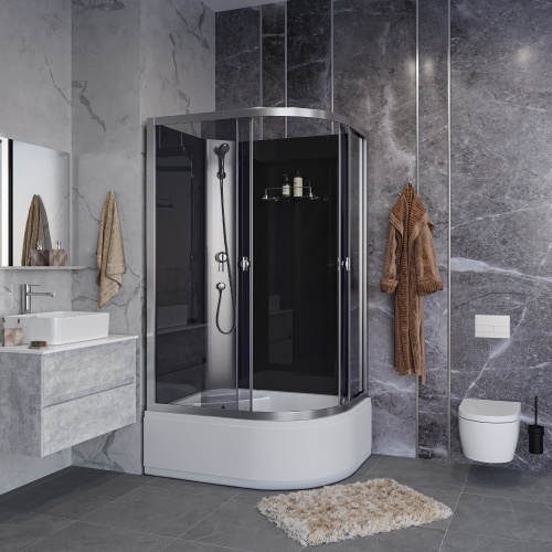 Душевая кабина Niagara Eco E110/80/40L/TN/BK 110х80 асимметричная без крыши ориентация левая - фото 3